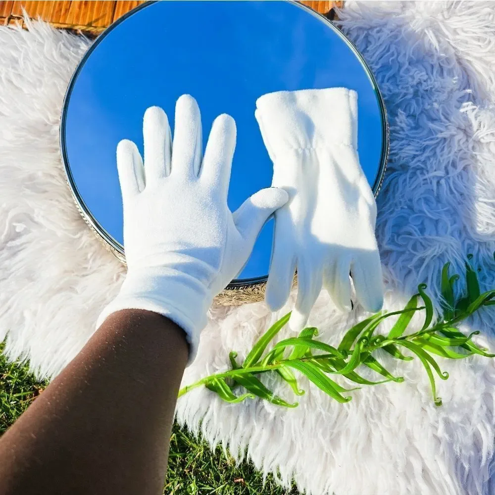 New Cozy Ivory Text Capability Statement Gloves.